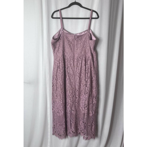 City Chic Blush Pink Lace Spaghetti Strap Sheath Dress Size M/ 18 - Picture 2 of 4